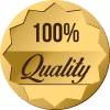 100% quality badge